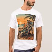 Ontspannend Skeleton Beach T-shirt | Grappige zome (Voorkant)
