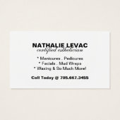 Ontspannend Spa Visitekaartje (Achterkant)