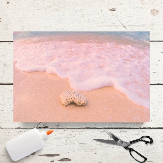 Ontspannend strand met schelpen Kaaimaneilanden Tissuepapier
