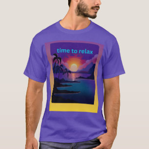 Ontspannend strand palmbomen zonsondergang heren T T-shirt