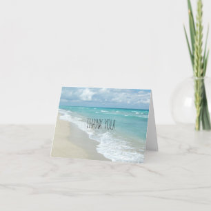 Ontspannend Strandzicht Witte Zand Bedankbriefje Bedankkaart