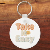 Ontspannend "Take It Easy" met Lachende Zon Sleutelhanger (Achterkant)