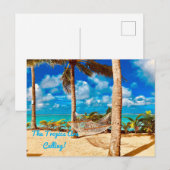 Ontspannend tropisch Caribisch eiland strand Briefkaart (Voorkant / Achterkant)