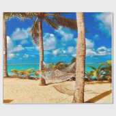 Ontspannend tropisch Caribisch eiland strand Cadeaupapier (Vlak)