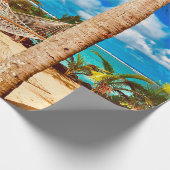 Ontspannend tropisch Caribisch eiland strand Cadeaupapier (Hoek)