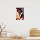 Ontspannende Anthro Cat Poster (Keuken)