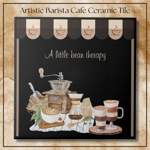Ontspannende Artistieke Pour Over Barista Cafe Uit Tegeltje