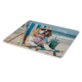 Ontspannende Beagle Gepersonaliseerd Snijplank (Hoek)