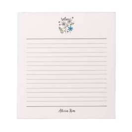 Ontspannende bloemenzelfverzorging notitieblok