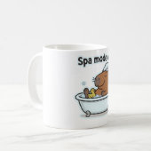 Ontspannende Capybara Meme Cartoon Koffiemok (Voorkant links)