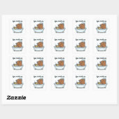 Ontspannende Capybara Meme Cartoon  Vierkante Sticker (Vel)