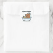 Ontspannende Capybara Meme Cartoon  Vierkante Sticker (Tas)
