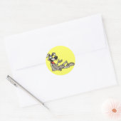 Ontspannende cartoon hond ronde sticker (Envelop)