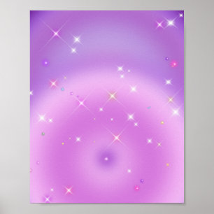 Ontspannende gradiënt zachte violette aura poster