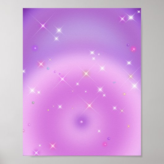 Ontspannende gradiënt zachte violette aura poster (Voorkant)