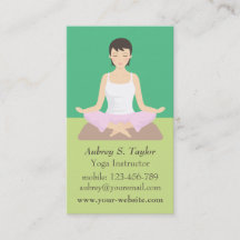 Ontspannende Groene Meditatie Vrouwelijke Yoga-ins