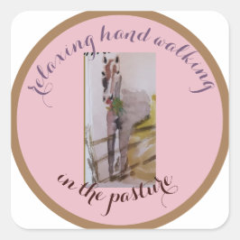 Ontspannende handwandeling vierkante sticker