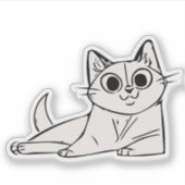 Ontspannende Kat Sticker (Voorkant)