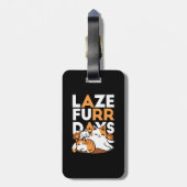 Ontspannende kattenkunst - 'Laze Furr Days' voor k Bagagelabel (Achterkant verticaal)