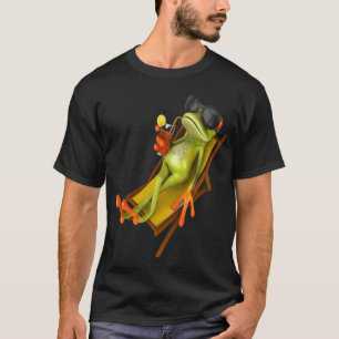Ontspannende kikker illustratie premium ontwerp t-shirt