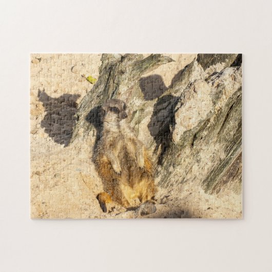 Ontspannende kleine stokstaartjigsawpuzzel legpuzzel (Horizontaal)