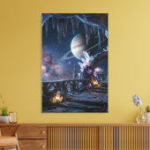Ontspannende Planeet Ruimte canvas  Afdruk (Insitu (Woonkamer))