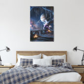 Ontspannende Planeet Ruimte canvas  Afdruk (Insitu (Slaapkamer))