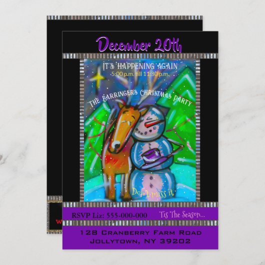 Ontspannende Sneeuwman Jaarlijkse Kerstfeest Uitno Kaart (Voorkant / Achterkant)