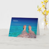 Ontspannende voeten in Ocean Retirement Kaart (Gele Bloem)