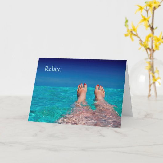 Ontspannende voeten in Ocean Retirement Kaart (Gele Bloem)