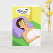 Ontspannende Vrouw Moedersdagkaart Kaart (Gele Bloem)