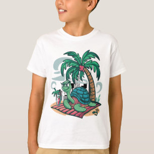 Ontspannende Zeeen schildpad onder palmbomen T-shirt