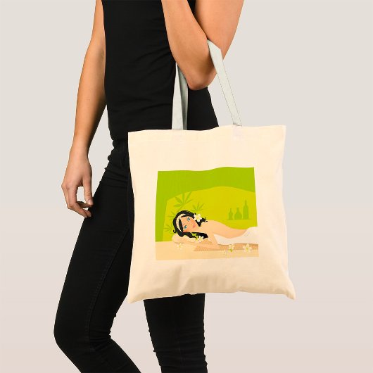 Ontspannende Zen Spa Vrouw Tropisch Welzijn Tote Bag