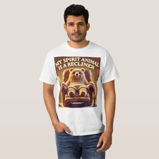 Ontspanning Lover Funny Recliner T-Shirt Design. (Voorkant volledig)