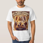 Ontspanning Lover Funny Recliner T-Shirt Design. (Voorkant)