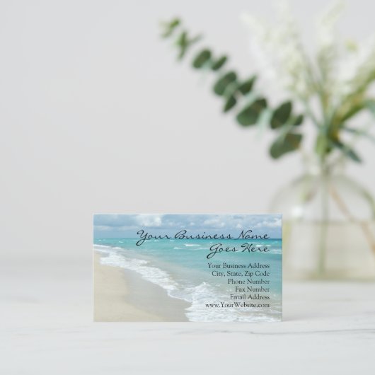 Ontspanning Strand Elegante Spa Massage Afspraak Visitekaartje (Staand voorkant)