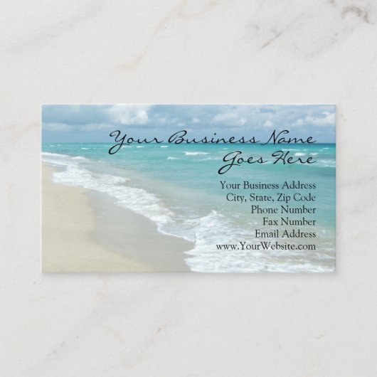Ontspanning Strand Elegante Spa Massage Afspraak Visitekaartje (Voorkant)