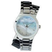 Ontspanning Strand Uitzicht Monogram Horloge (Voorkant)