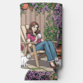 ontspanningsdag | Vrouwen met Planten, katten en k Seltzer Blikjeskoeler (Achterkant)