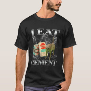 Ontspoorde Ik Eet Cement Grappige Kat Meme Interne T-shirt
