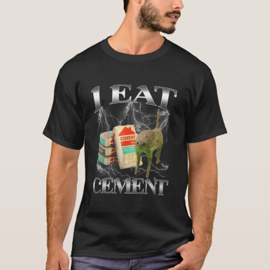 Ontspoorde Ik Eet Cement Grappige Kat Meme Interne T-shirt (Voorkant)