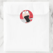Ontspoorde pop ronde sticker (Tas)