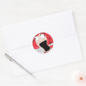 Ontspoorde pop ronde sticker (Envelop)