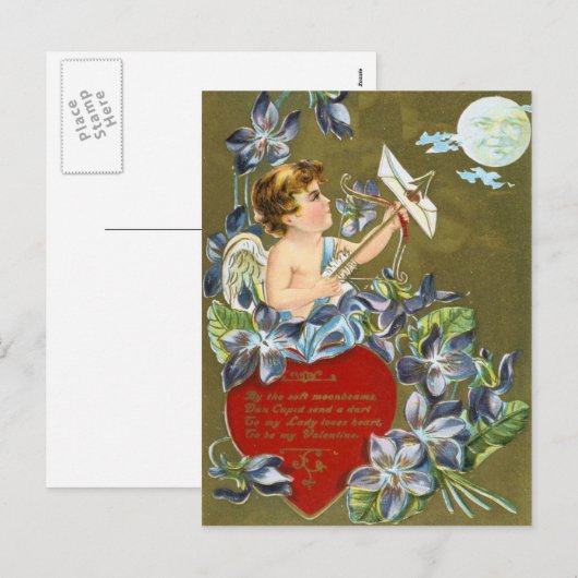 Ontspruit het Valentijnse Briefkaart van de Maan (Voorkant / Achterkant)