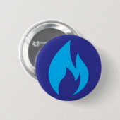 Ontsteek Blauwe Vlam Knop Ronde Button 5,7 Cm (Voorkant /achterkant)