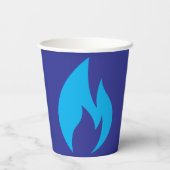 Ontsteek Blue Flame Paper Cup Papieren Bekers (Achterkant)