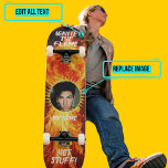 Ontsteek de vlam persoonlijk skateboard<br><div class="desc">Dit is een uniek skateboard omdat het is ontworpen door u met behulp van onze "Ignite the Flame" -sjabloon. Vervang de vlam door je eigen gezicht en voeg je naam en andere tekst toe.</div>