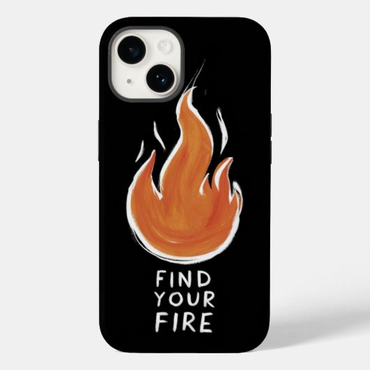 Ontsteek je passie | Handgetekende vuur iPhone 14  Case-Mate iPhone Case (Achterkant)
