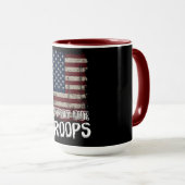 Ontsteek je vaderlandsliefde steun onze troepen -  mok (Voorkant rechts)