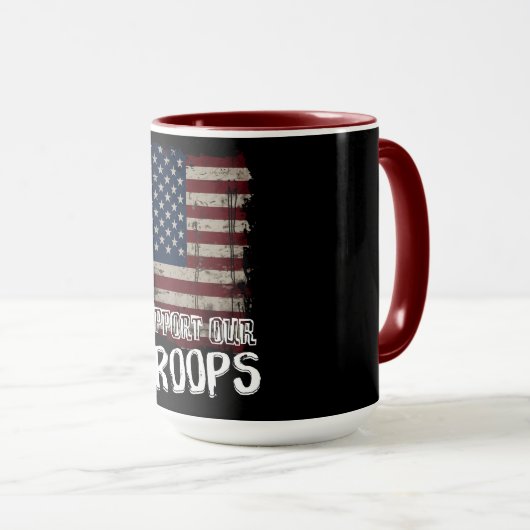 Ontsteek je vaderlandsliefde steun onze troepen -  mok (Voorkant rechts)